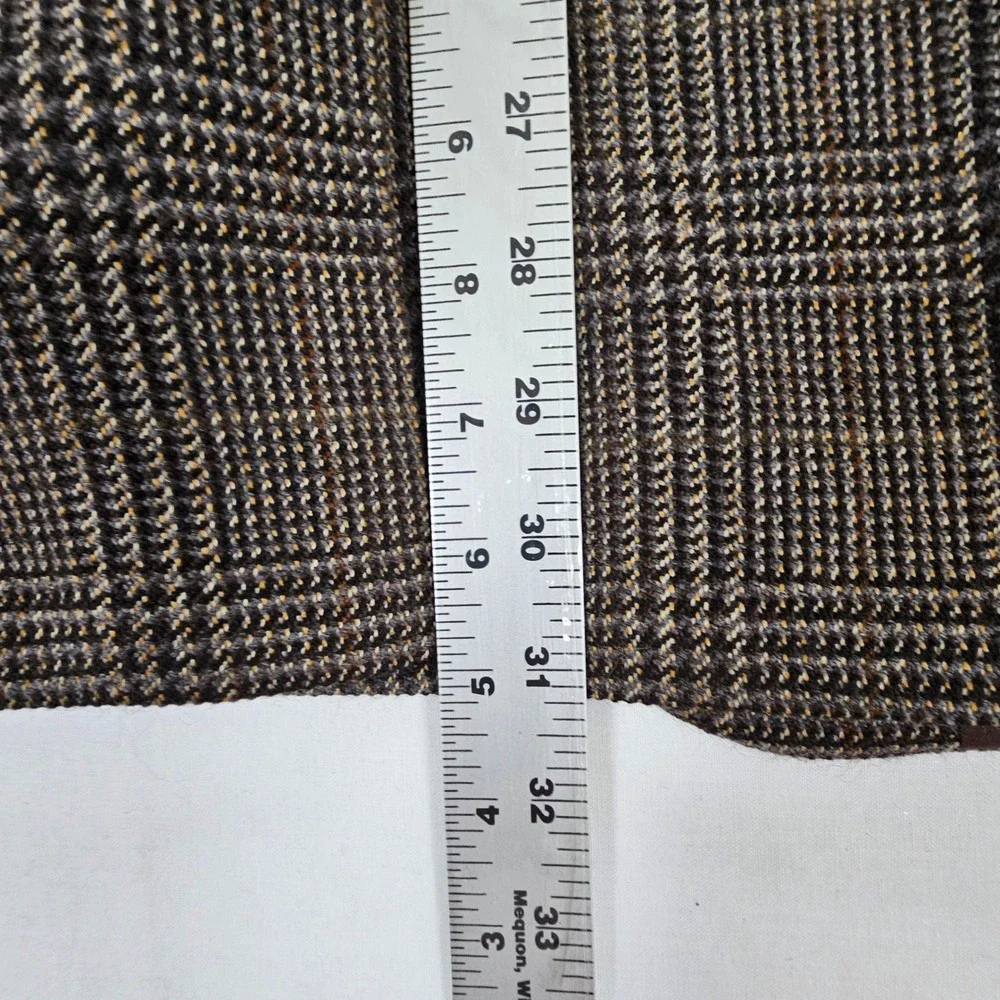 Jos. A. Bank Executive Collection Brown Glen Plaid Wool Blazer Sport Coat 48R